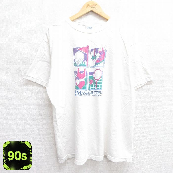 【50%OFF】90s 半袖Tシャツ テニス ホワイト XL | 古着