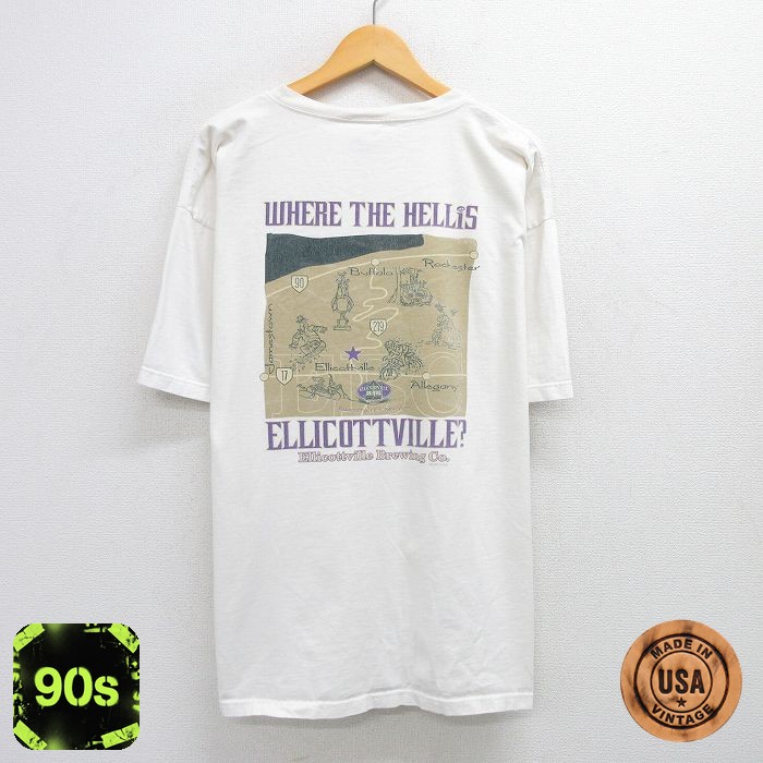 【50%OFF】90s 半袖Tシャツ 地図 ホワイト XL | 古着