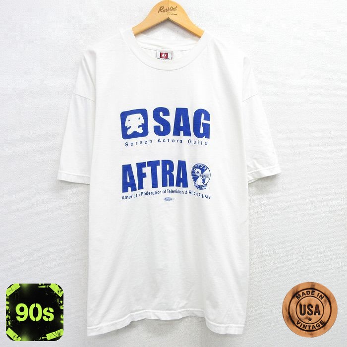 【50%OFF】90s 半袖Tシャツ SAG AFTRA ホワイト XL | 古着