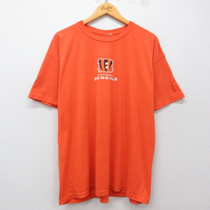 XL★古着 半袖 ビンテージ Tシャツ メンズ 00年代 00s NFL シンシナティベンガルズ ミラーライト ビール 大きいサイズ クルーネック オレンジ アメフト スーパーボウル 25may19 中古