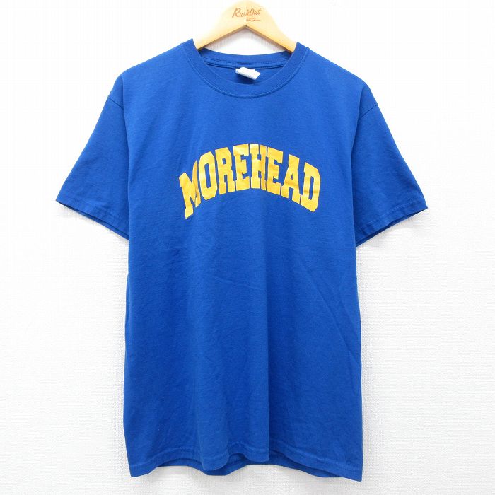 L★古着 ジャージーズ 半袖 ビンテージ Tシャツ メンズ 00年代 00s MOREHEAD クルーネック 青 ブルー 25may19 中古