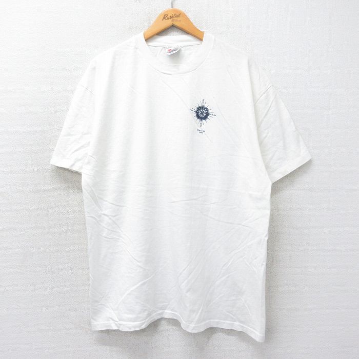 XL★古着 ヘインズ Hanes 半袖 ビンテージ Tシャツ メンズ 00年代 00s イリノイ 大きいサイズ コットン クルーネック 白 ホワイト 25may20 中古