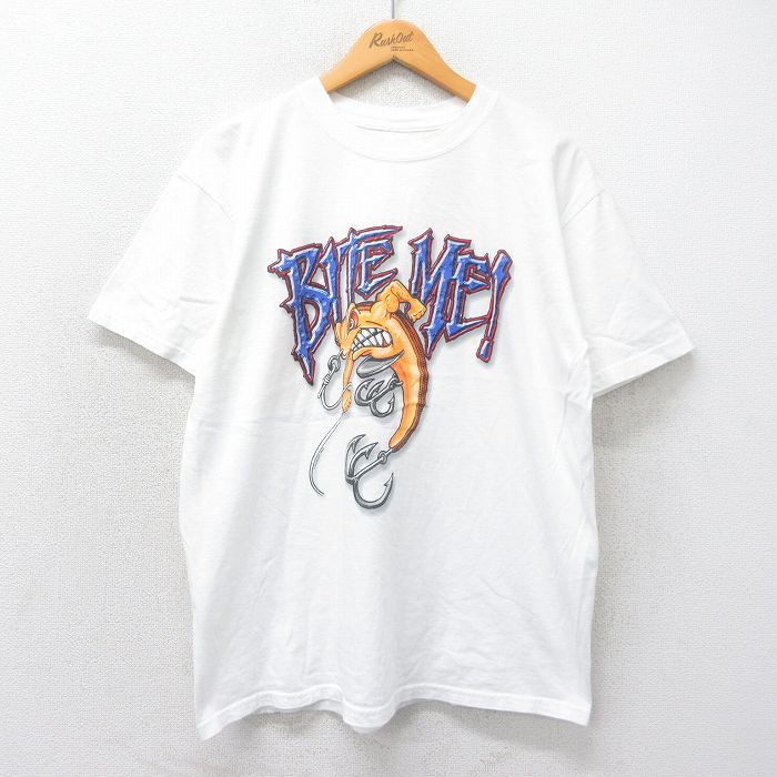 00s 半袖Tシャツ BITE ME ホワイト XL | 古着