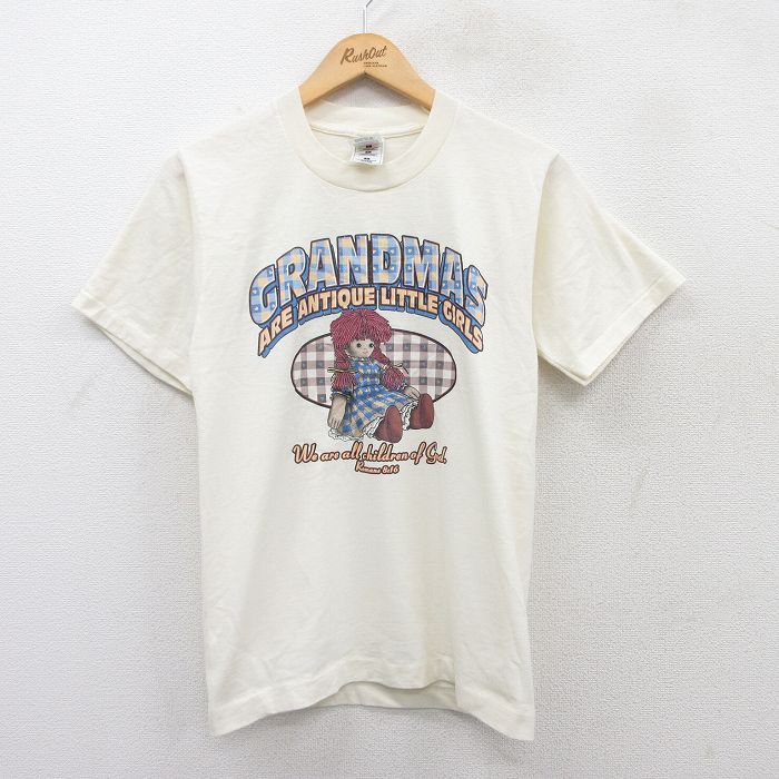S★古着 フルーツオブザルーム 半袖 ビンテージ Tシャツ メンズ 00年代 00s 人形 グランマ クルーネック 生成り 25may20 中古