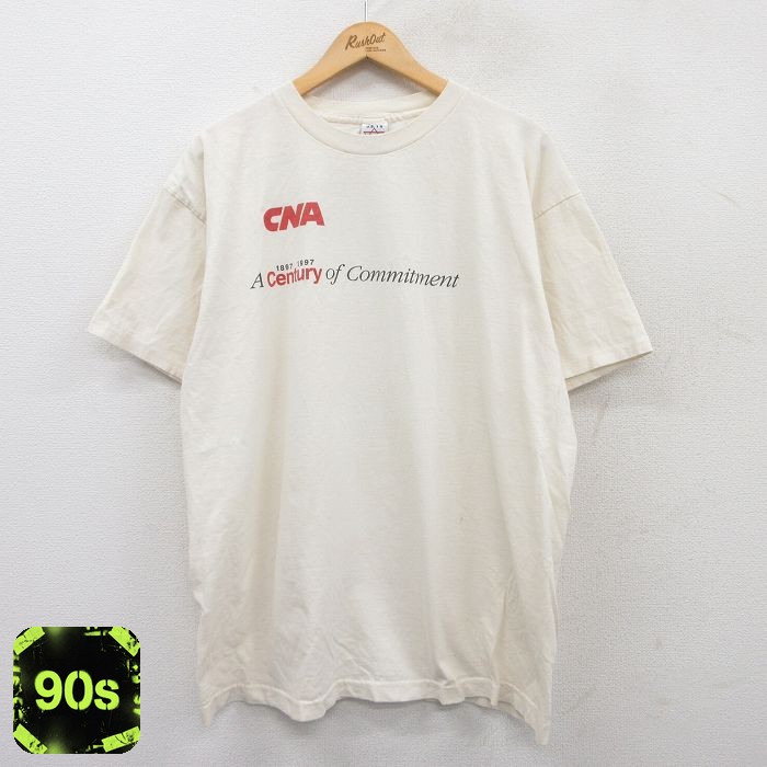 【50%OFF】90s 半袖Tシャツ CNA Century 生成り XL | 古着