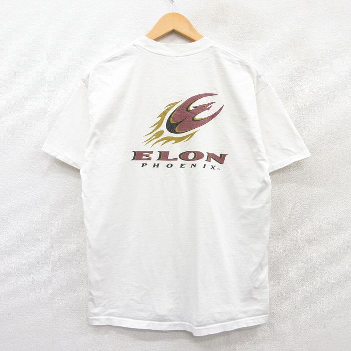 L★古着 半袖 ビンテージ Tシャツ メンズ 00年代 00s イーロンフェニックス 大学 コットン クルーネック 白 ホワイト 25may20 中古