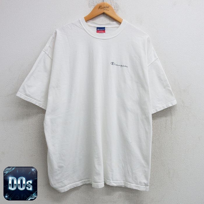【50%OFF】チャンピオン 00s 半袖Tシャツ ワンポイントロゴ ホワイト XL | 古着