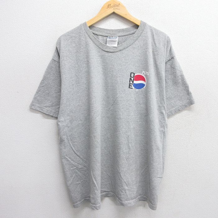XL★古着 半袖 ビンテージ Tシャツ メンズ 00年代 00s ペプシ 大きいサイズ クルーネック グレー 霜降り 25may21 中古