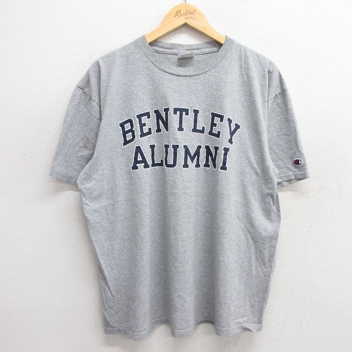 XL★古着 チャンピオン champion 半袖 ビンテージ Tシャツ メンズ 00年代 00s BENTLEY ALUMNI クルーネック グレー 霜降り 25may21 中古