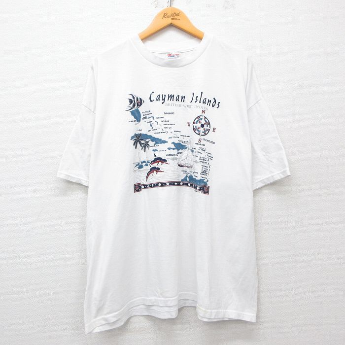 ヘインズ 00s 半袖Tシャツ ケイマンアイランド ホワイト XL | 古着