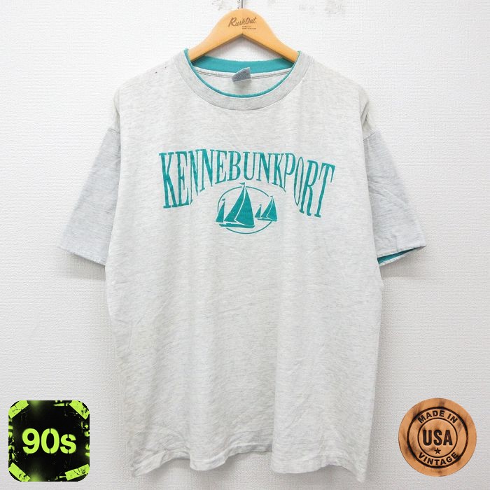 【50%OFF】90s 半袖Tシャツ ケネバンクポート グレー XL | 古着