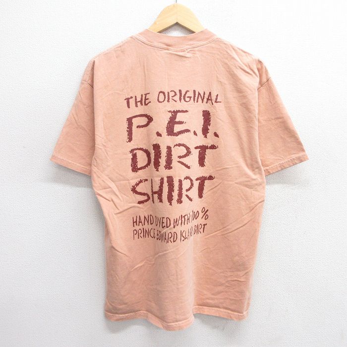 L★古着 半袖 ビンテージ Tシャツ メンズ 00年代 00s PEI DIRT SHIRT コットン クルーネック ベージュ系 カーキ 25may23 中古