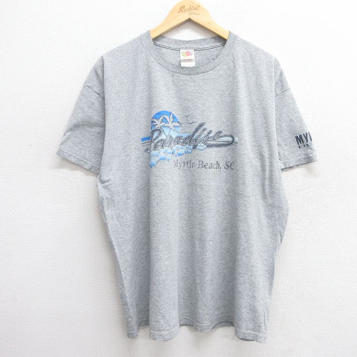 【50%OFF】フルーツオブザルーム 00s 半袖Tシャツ Paradise グレー霜降り XL | 古着