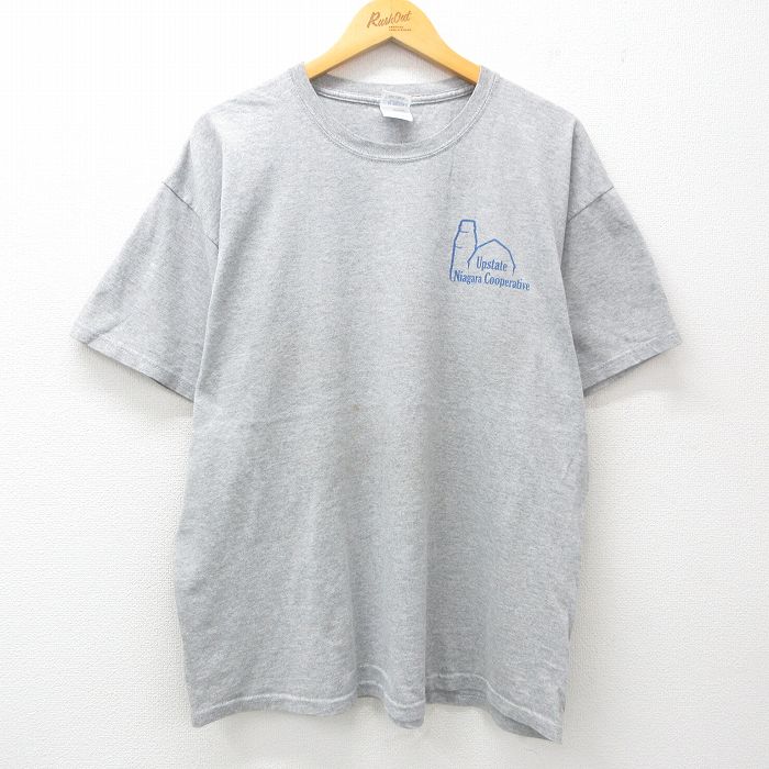 XL★古着 半袖 ビンテージ Tシャツ メンズ 00年代 00s Niagara Cooperative 大きいサイズ コットン クルーネック グレー 霜降り 25may24 中古
