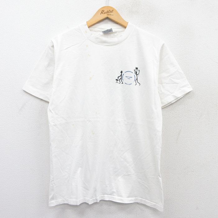 M★古着 All Sport 半袖 ビンテージ Tシャツ メンズ 90年代 90s THE E1 MOVE コットン クルーネック USA製 白 ホワイト 25may24 中古