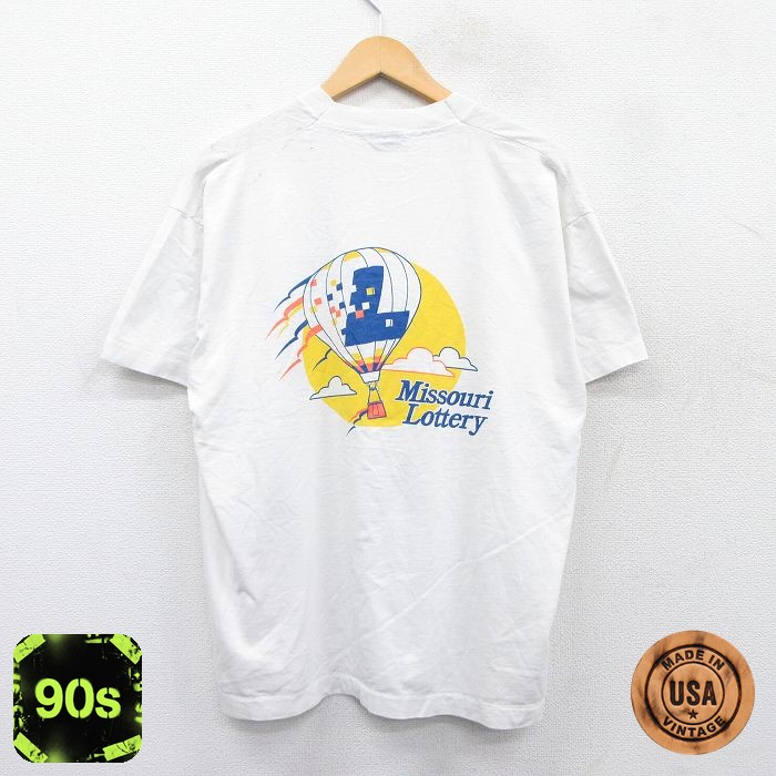 フルーツオブザルーム 90s 半袖Tシャツ 気球ミズーリ ホワイト XL | 古着