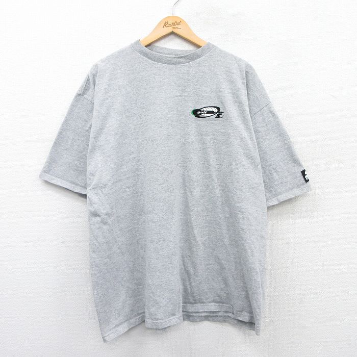 XL★古着 半袖 スターター STARTER ビンテージ Tシャツ メンズ 90年代 90s ゴルフ 大きいサイズ クルーネック USA製 グレー 霜降り 25may24 中古