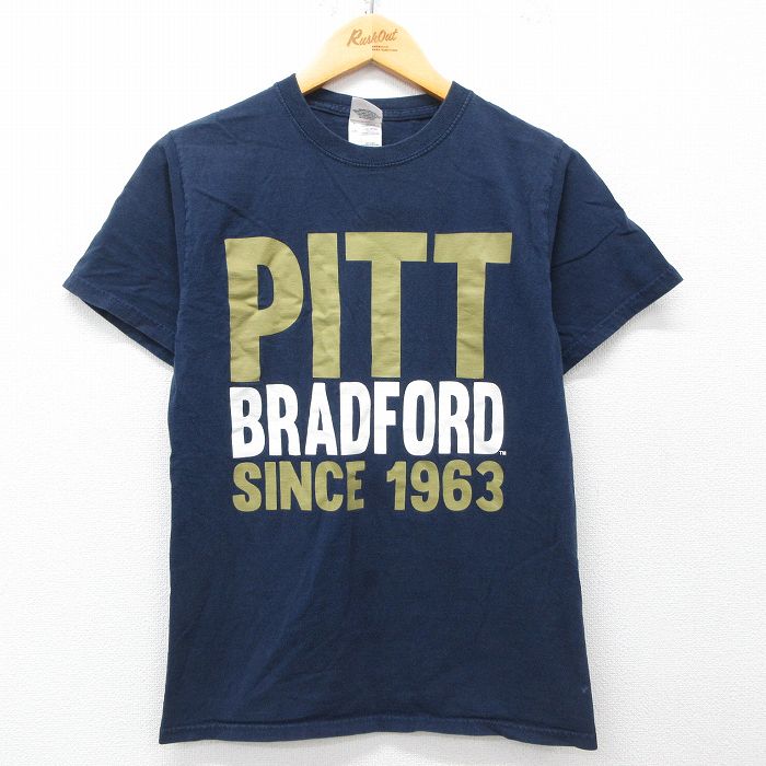 S★古着 フルーツオブザルーム 半袖 ビンテージ Tシャツ メンズ 00年代 00s ピッツバーグ 大学 ブラッドフォード コットン クルーネック 紺 ネイビー 25may28 中古