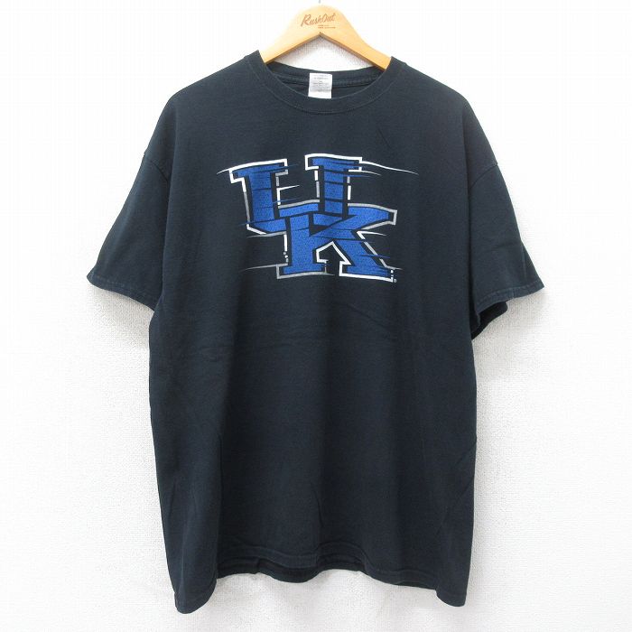 XL★古着 半袖 ビンテージ Tシャツ メンズ 00年代 00s UK コットン クルーネック 黒 ブラック 25jun04 中古