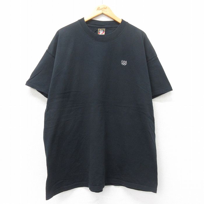 XL★古着 半袖 ビンテージ Tシャツ メンズ 00年代 00s USAオリンピック 大きいサイズ コットン クルーネック 黒 ブラック 25jun04 中古