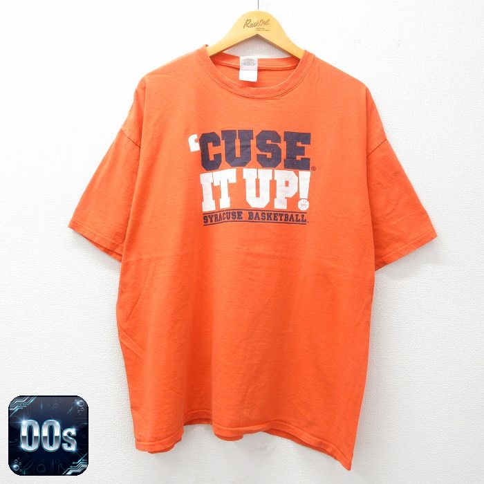 【50%OFF】00s 半袖Tシャツ シラキュースバスケットボール オレンジ XL | 古着