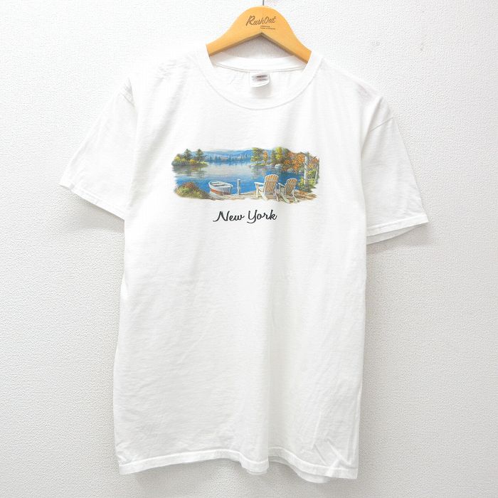 フルーツオブザルーム 00s 半袖Tシャツ ニューヨーク ホワイト L | 古着