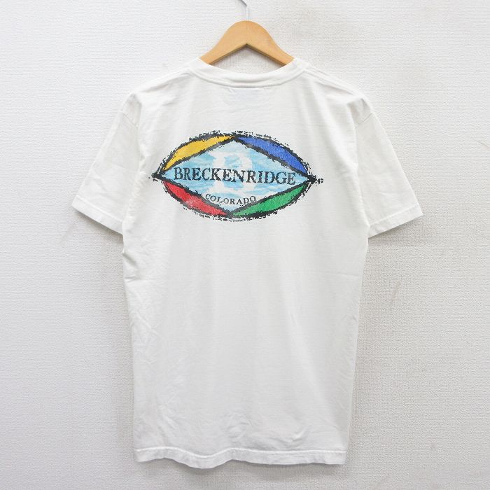 L★古着 半袖 ビンテージ Tシャツ メンズ 90年代 90s ブレッキンリッジ コットン クルーネック USA製 白 ホワイト 25may29 中古