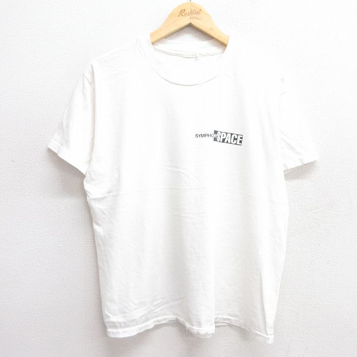 L★古着 半袖 ビンテージ Tシャツ メンズ 00年代 00s シンフォニー スペース クルーネック 白 ホワイト 25may29 中古