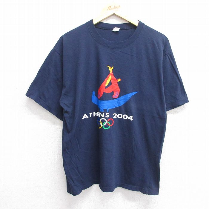00s 半袖Tシャツ アテネオリンピック ネイビー L | 古着