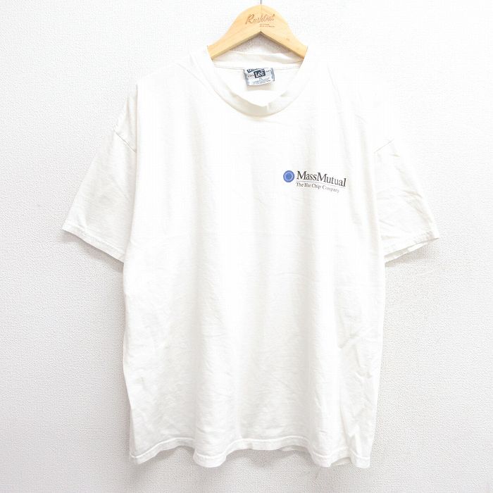 XL★古着 リー Lee 半袖 ビンテージ Tシャツ メンズ 00年代 00s マスミューチュアル 大きいサイズ コットン クルーネック 白 ホワイト 25may29 中古