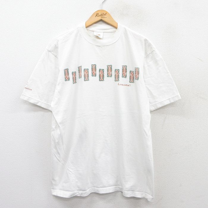 00s 半袖Tシャツ 魚骨 ホワイト XL | 古着