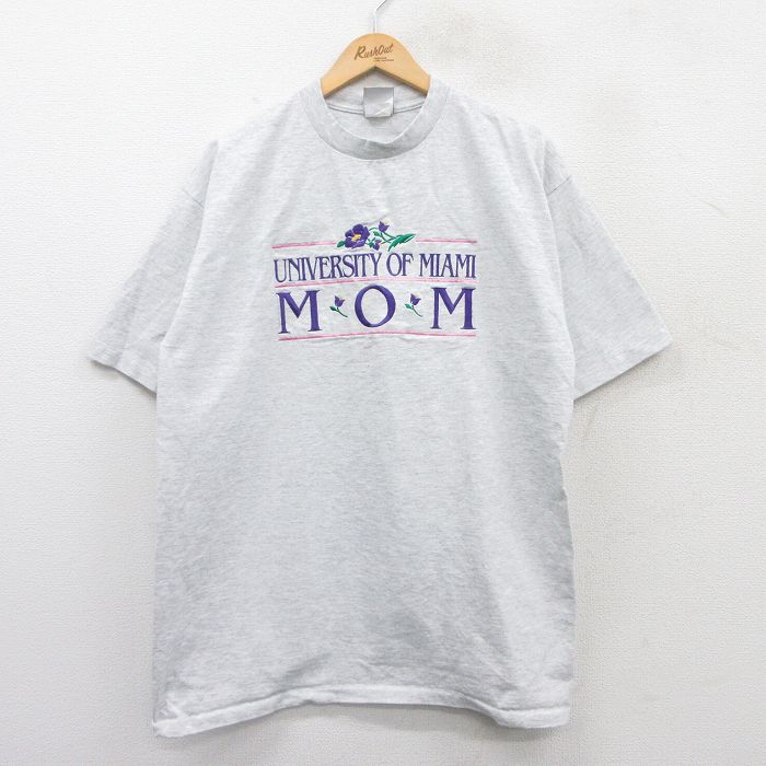 90s 半袖Tシャツ マイアミ大学 グレー XL | 古着