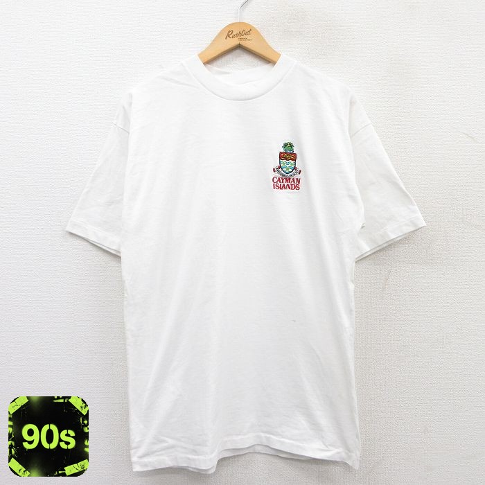【50%OFF】90s 半袖Tシャツ ケイマン アイランド ホワイト L | 古着