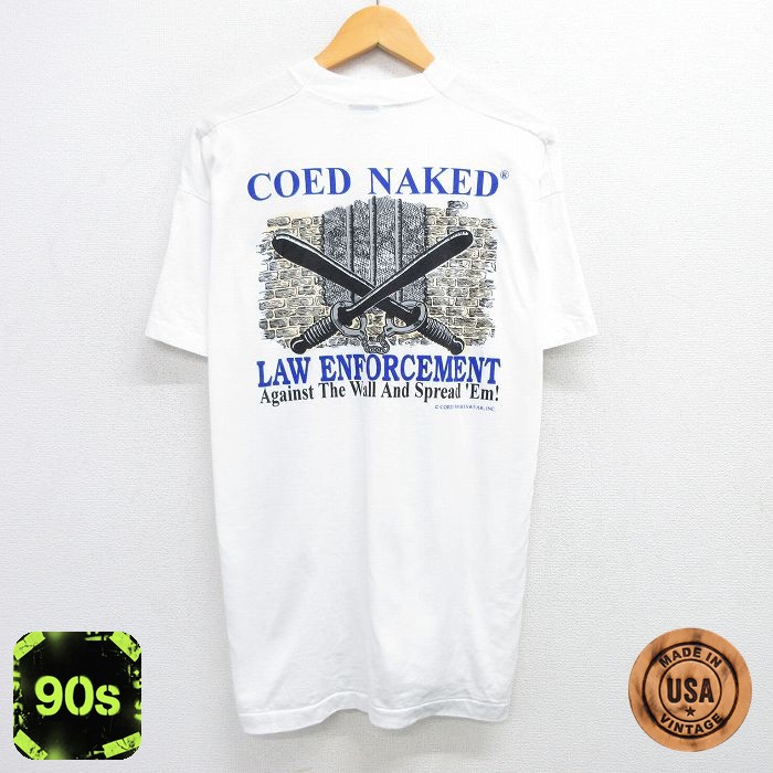 【50%OFF】フルーツオブザルーム 90s 半袖Tシャツ 警棒手錠 ホワイト XL | 古着