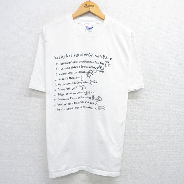 XL★古着 ヘインズ Hanes 半袖 ビンテージ Tシャツ メンズ 00年代 00s メッセージ 大きいサイズ コットン クルーネック 白 ホワイト 【spe】 25may30 中古