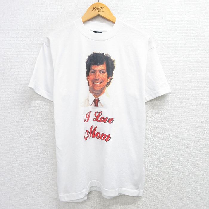 L★古着 フルーツオブザルーム 半袖 ビンテージ Tシャツ メンズ 90年代 90s 男性 Mom クルーネック USA製 白 ホワイト 25may30 中古