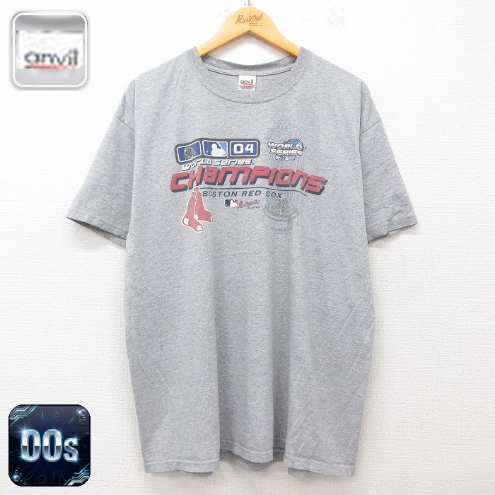 【50%OFF】00s 半袖Tシャツ ボストンレッドソックス グレー霜降り XL | 古着