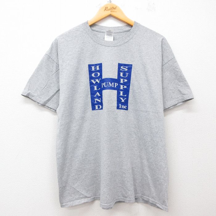 【50%OFF】XL★古着 半袖 ビンテージ Tシャツ メンズ 00年代 00s HOWLAND PUMP SUPPLY クルーネック グレー 霜降り 25may31 中古