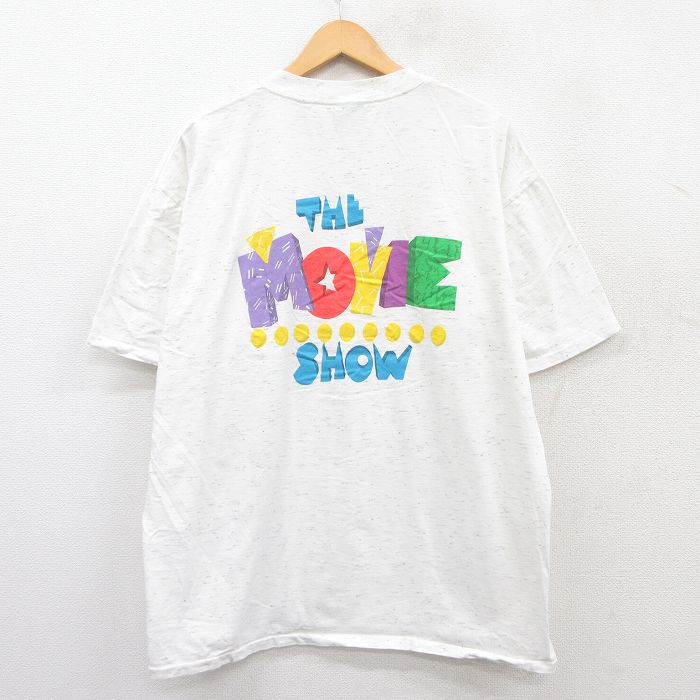 XL★古着 オニータ ONEITA 半袖 ビンテージ Tシャツ メンズ 90年代 90s ムービー 大きいサイズ コットン クルーネック USA製 白他 ホワイト 【spe】 25jun02 中古