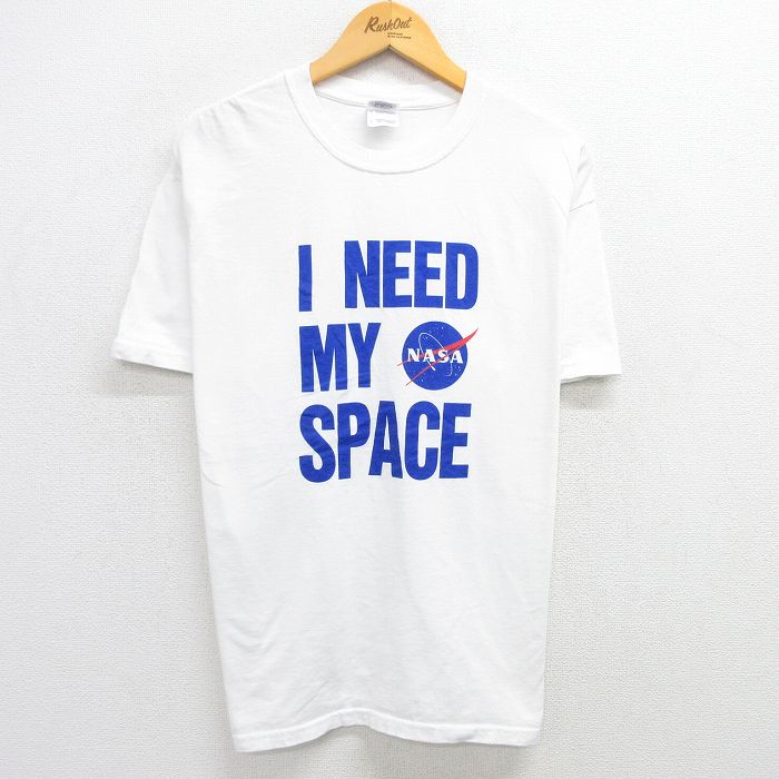 XL★古着 半袖 ビンテージ Tシャツ メンズ 00年代 00s NASA コットン クルーネック 白 ホワイト 25jun02 中古