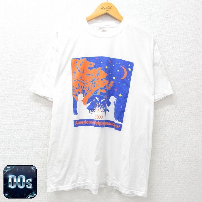 【50%OFF】00s 半袖Tシャツ 月キャンプ ホワイト XL | 古着