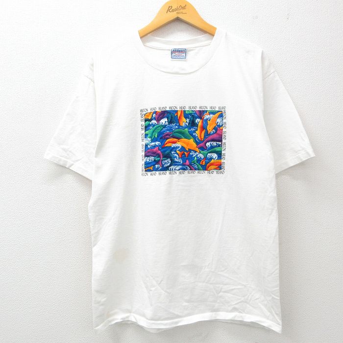 All sport 90s 半袖Tシャツ イルカ ホワイト L | 古着