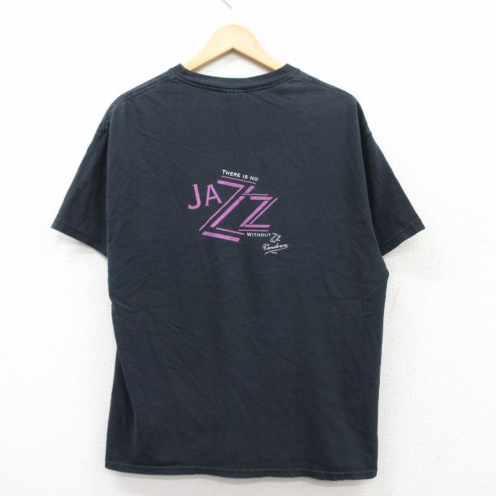 XL★古着 ヘインズ Hanes 半袖 ビンテージ Tシャツ メンズ 00年代 00s ジャズ コットン クルーネック 黒 ブラック 25jun02 中古