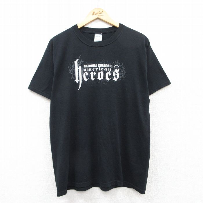 L★古着 ジャージーズ 半袖 ビンテージ Tシャツ メンズ 00年代 00s ヒーローズ クルーネック 黒 ブラック 25jun02 中古