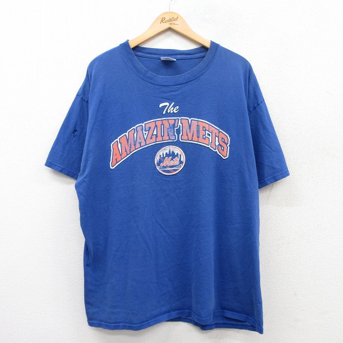 マジェスティック 00s 半袖Tシャツ ニューヨークメッツ ブルー XL | 古着