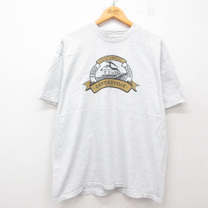 ヘインズ 00s 半袖Tシャツ オーフィードビル グレー XL | 古着