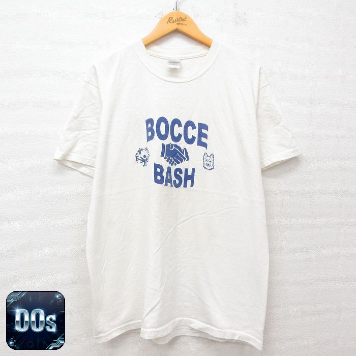 【50%OFF】00s 半袖Tシャツ 犬握手 ホワイト L | 古着
