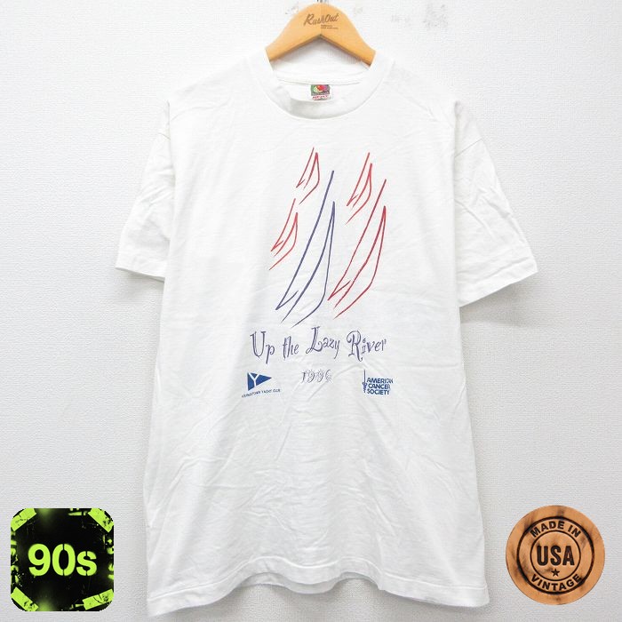 【50%OFF】フルーツオブザルーム 90s 半袖Tシャツ Up the Lazy River ホワイト XL | 古着