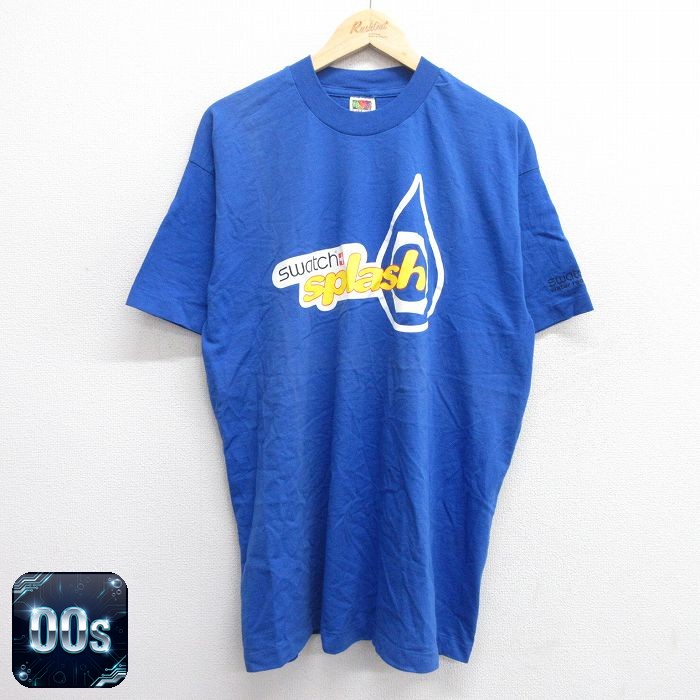 【50%OFF】フルーツオブザルーム 00s 半袖Tシャツ Swatch Splash ブルー XL | 古着