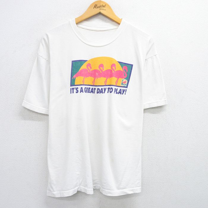 00s 半袖Tシャツ フラミンゴ ホワイト XL | 古着